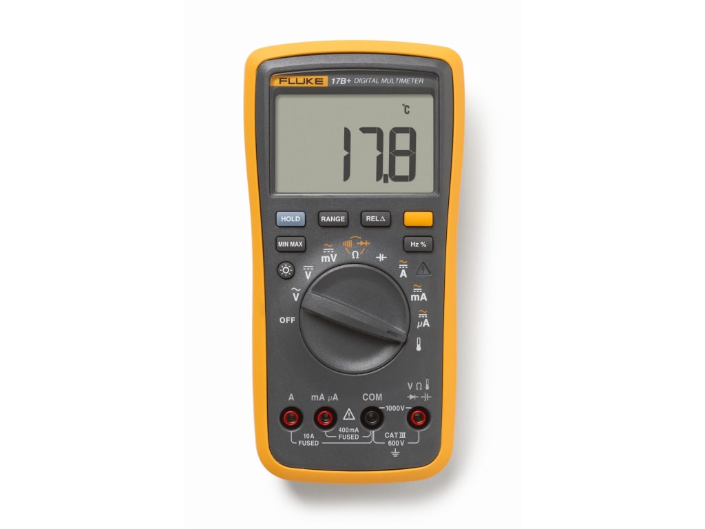 Fluke 17B+ - Digital Multimeter (1000V/10A) with Temperature and Frequency