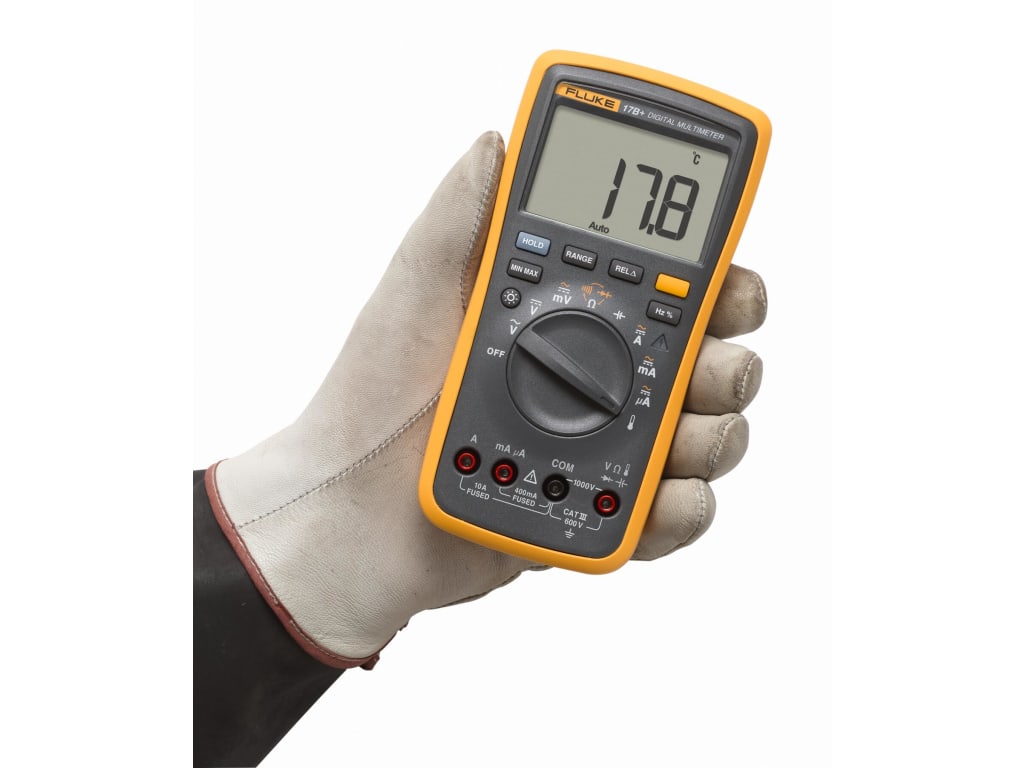 Fluke 17B+ - Digital Multimeter (1000V/10A) with Temperature and Frequency